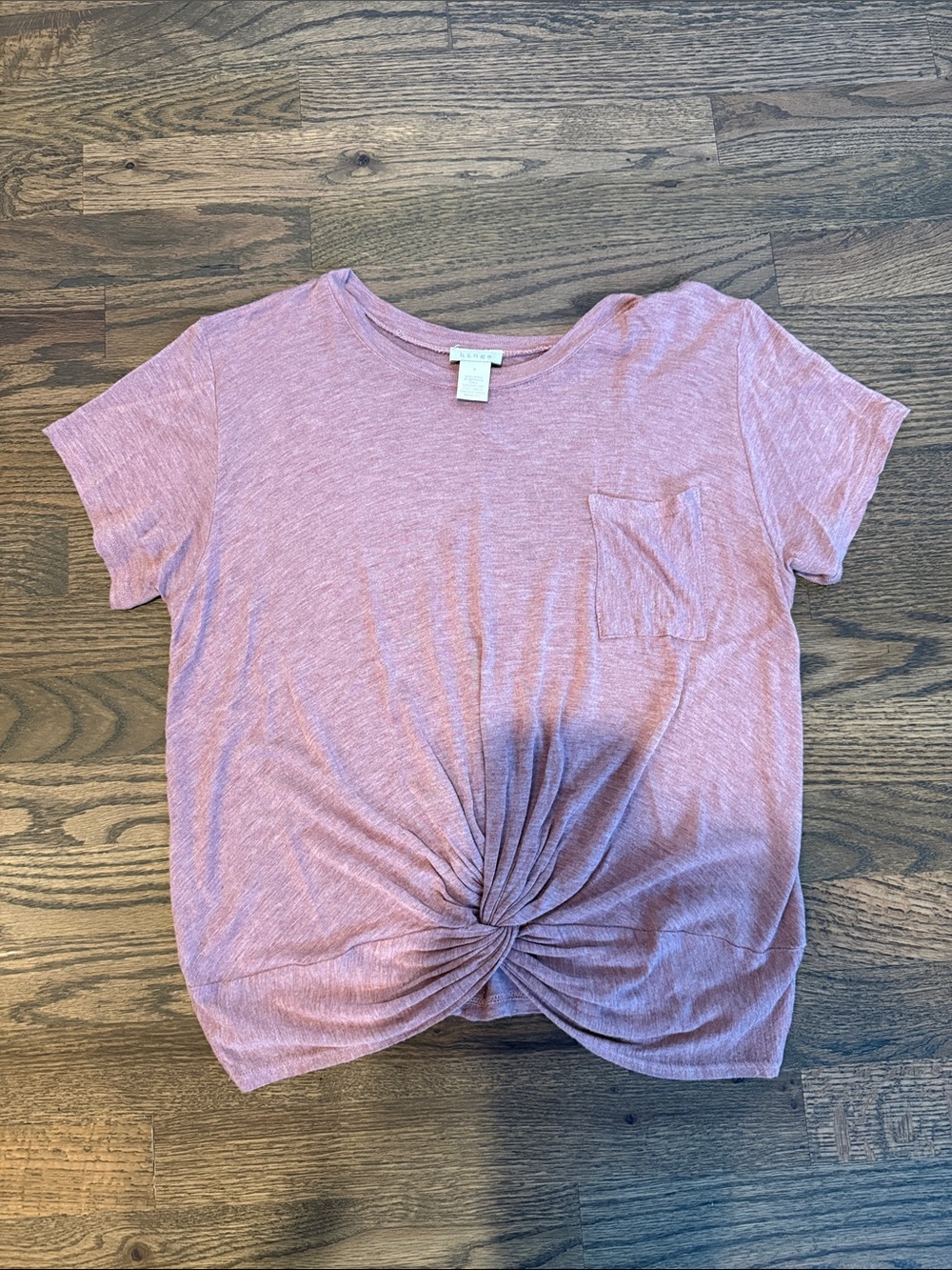 Twist-Front Pocket Tee - Pink | Size S